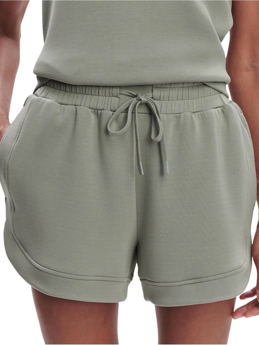 Varley Sleeveless Zip-Neck Lounge Set - Sage Green S - Picture 2 of 6